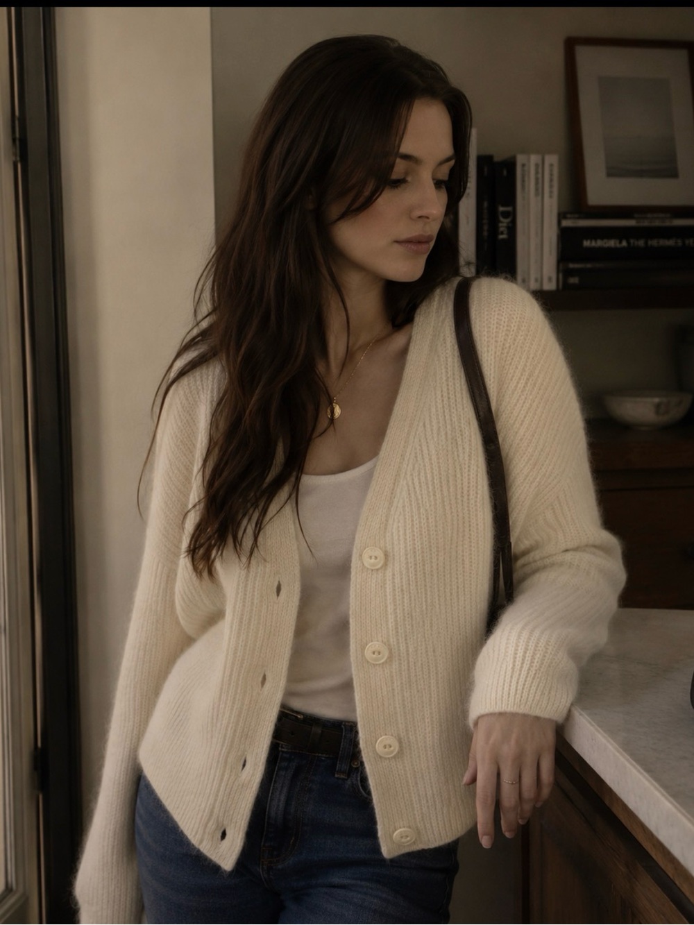 rag & bone Liana Cardigan, Ivory, Size L, NWT